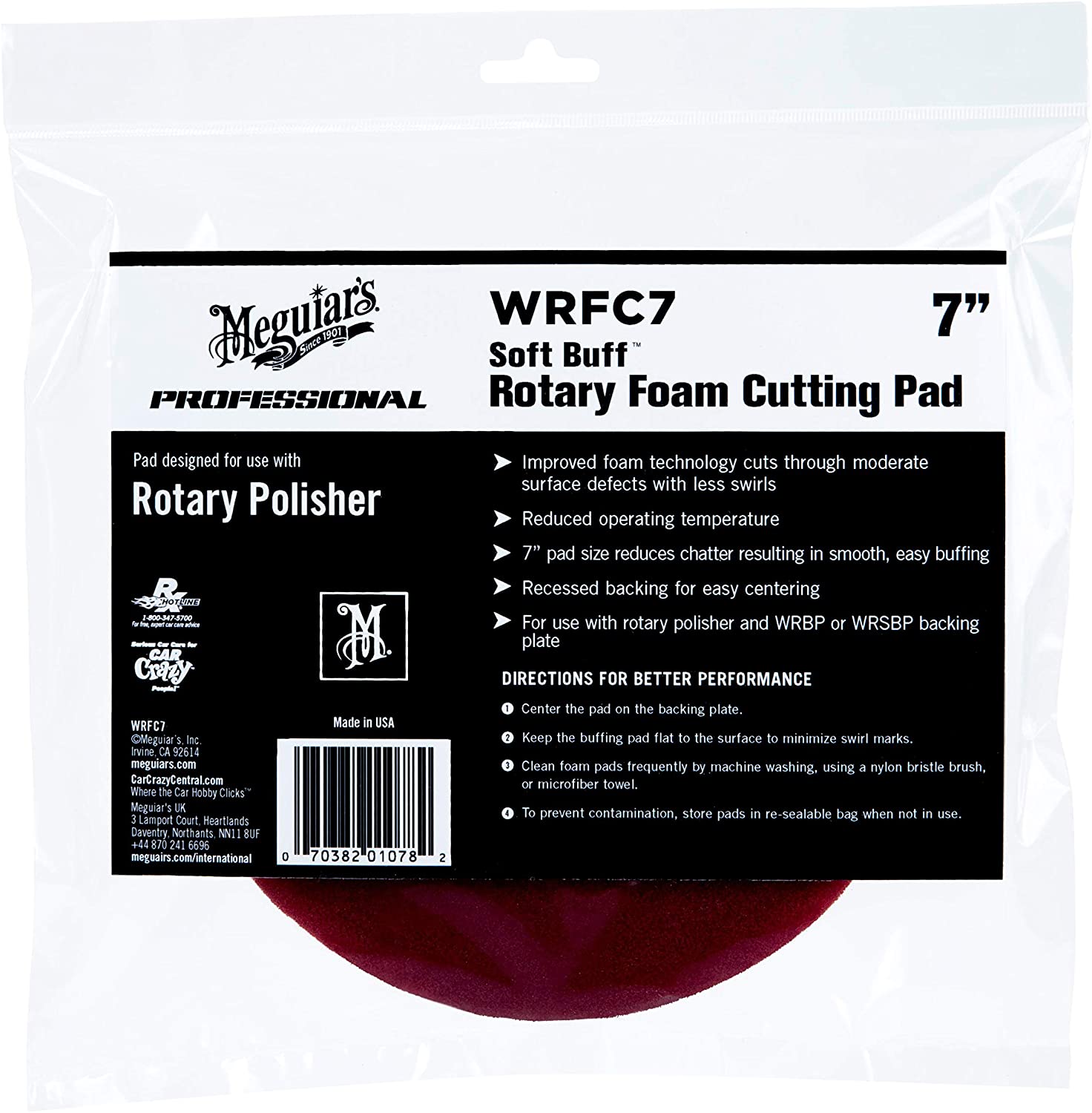 ROTARY FOAM CUTTING PAD 7"