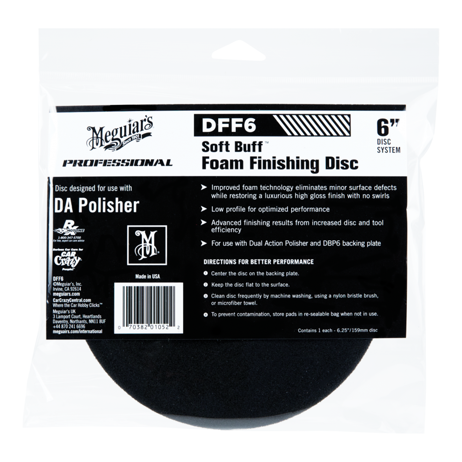 SOFT BUFF FOAM FINISHING DISC 6"
