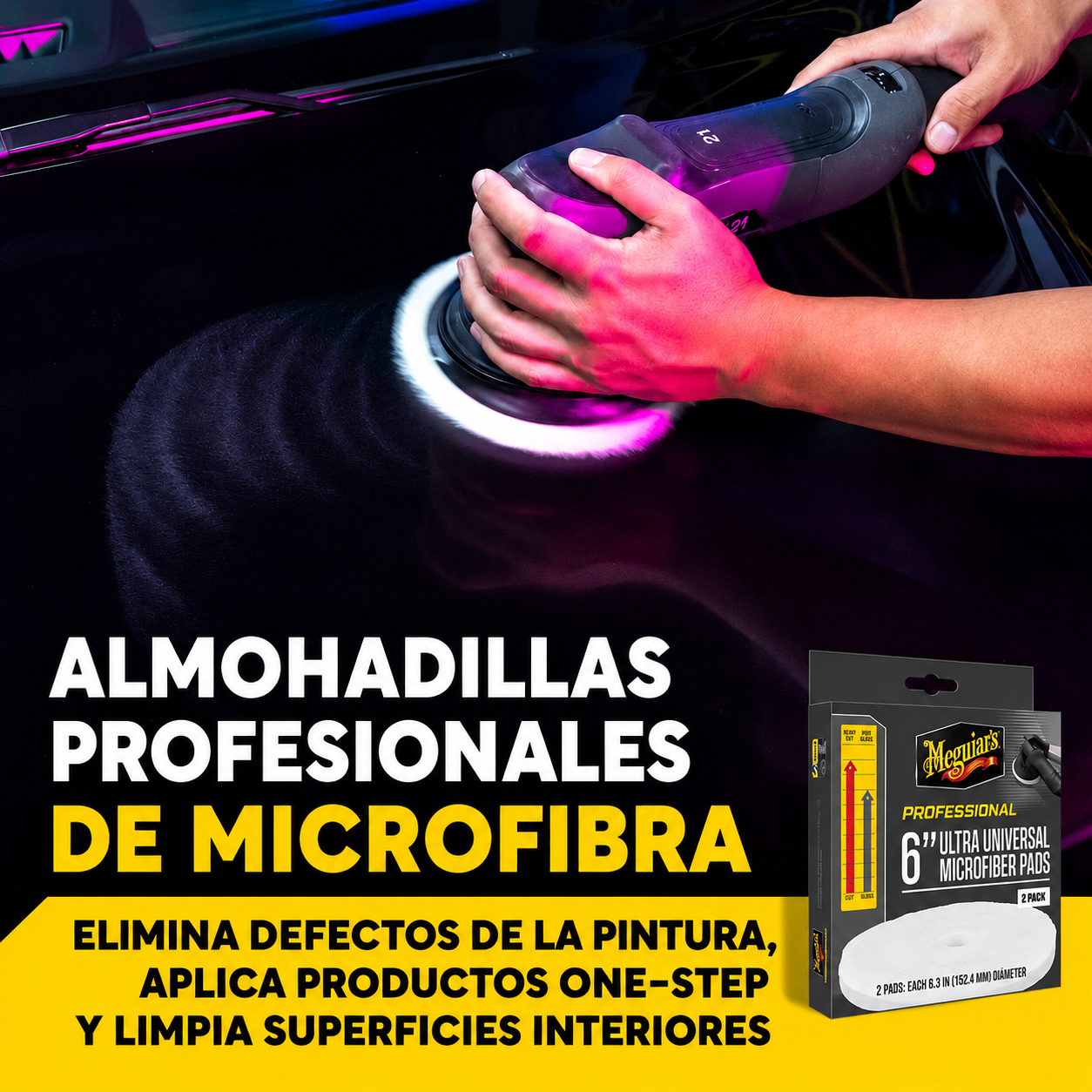 MEGUIAR'S PROFESSIONAL 6" MICROFIBER PAD - Pack 2ud